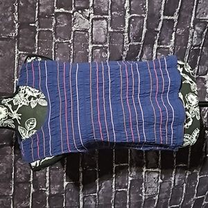 Madewell Navy Blue & Pink Striped  Casual Sleeveless  Top size XL